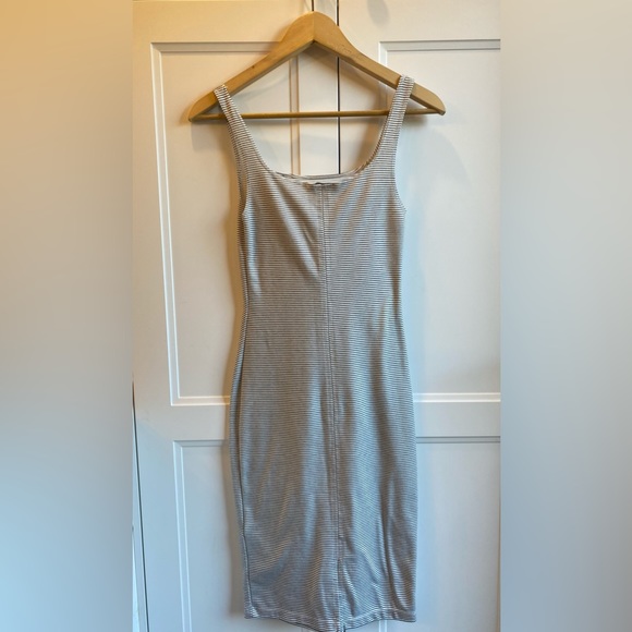 Zara light grey and white stripe bodycon tank dress - Picture 5 of 11